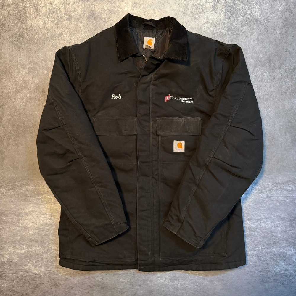 Carhartt Arctic Traditional Coat Black C003 Mens XL Tall Quilt Lined Work Jacket